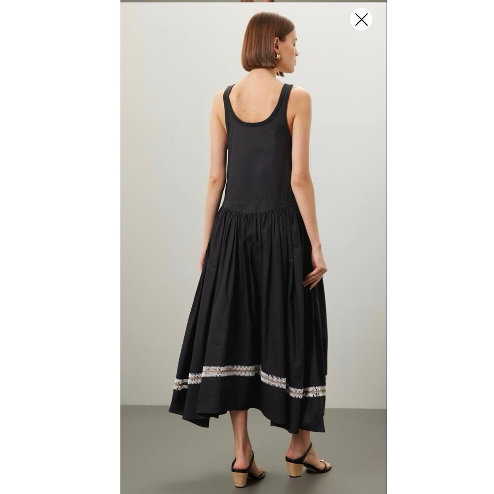 DIOTIMA Black White Relaxed Silhouette Decorative Stitching Pocomania Gown sz S - Picture 5 of 13